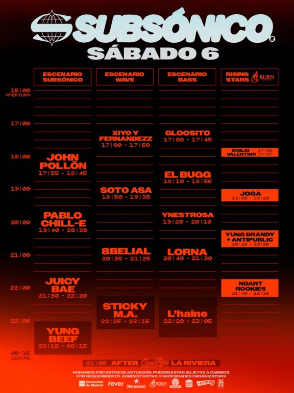 Horarios SUBSÓNICO